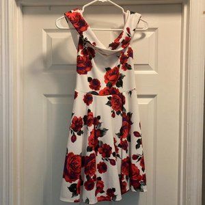 B Darlin Red Rose Formal Mini Dress